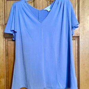 Liz Claiborne Lavender V-Neck Short Sleeve Top
